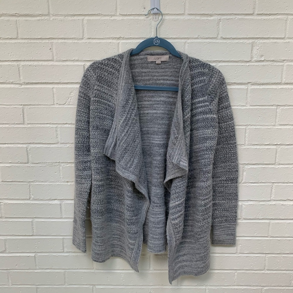 LOFT Alpaca Wool Waterfall Open Front Cardigan